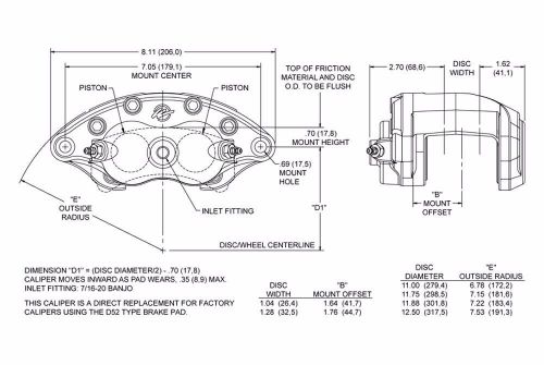 1964-1972 a, f, x front &amp; rear disc brake kit 4 wilwood calipers master 9" dual