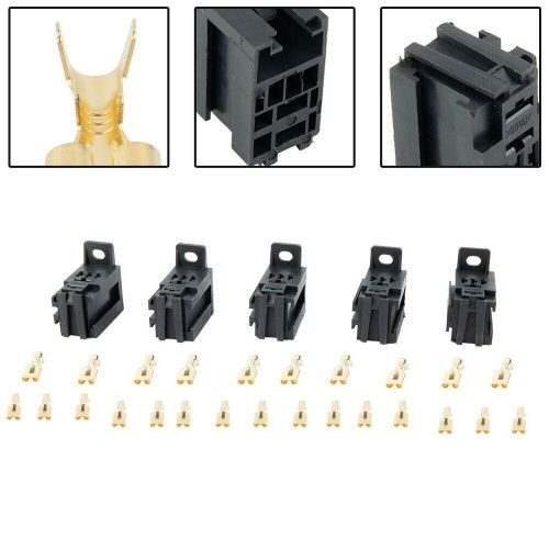 Relay Sockets 12V/24V 5-Pin Car With 25pcs Copper Terminals 35*35*35mm 60AMP, US $14.11, image 12
