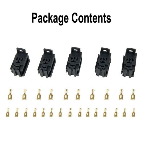 Relay Sockets 12V/24V 5-Pin Car With 25pcs Copper Terminals 35*35*35mm 60AMP, US $14.11, image 13