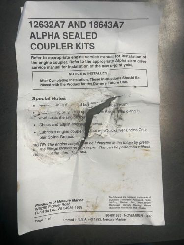 US22 Mercury Quicksilver 12632A7 Coupler Kit NOS, US $500.00, image 4