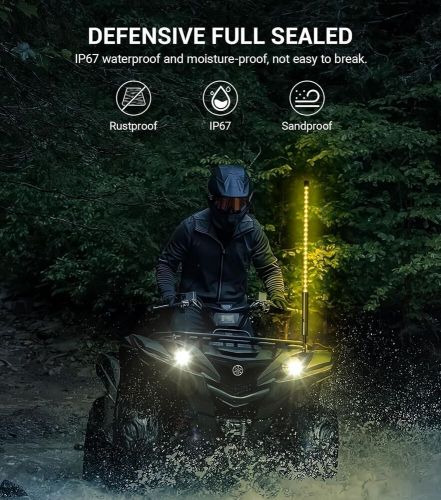 Whip light for utv atv with wireless remote control,2ft led brighter rgb