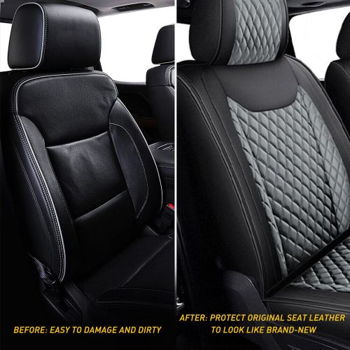 10Pc Black Gray Car Seat Cover Cushion Set Full For 2010-2022 Ram 1500 2500 3500, US $127.99, image 3