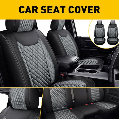 10Pc Black Gray Car Seat Cover Cushion Set Full For 2010-2022 Ram 1500 2500 3500, US $127.99, image 9