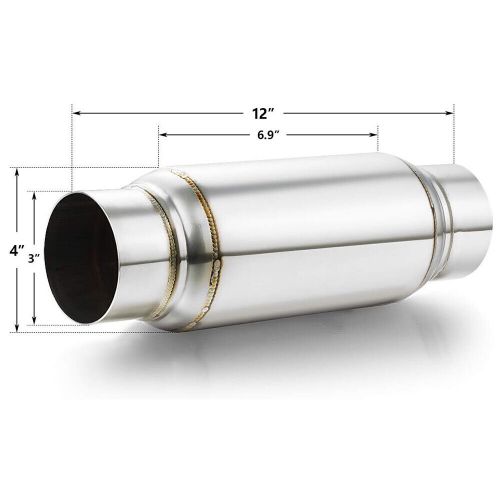 3" Inlet/Outlet 12" Long Exhaust Resonator Muffler Weld-On For Ford F-150 5.0L, US $55.49, image 8