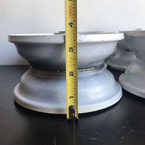 4 White Steel Hub Wheels/Rims Lawn Garden Trailer Wagon Ball Bearing 5/8” Axle, US $79.99, image 3