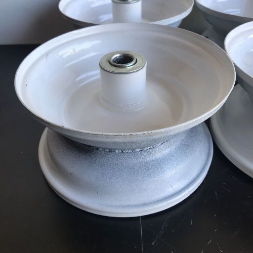 4 White Steel Hub Wheels/Rims Lawn Garden Trailer Wagon Ball Bearing 5/8” Axle, US $79.99, image 9