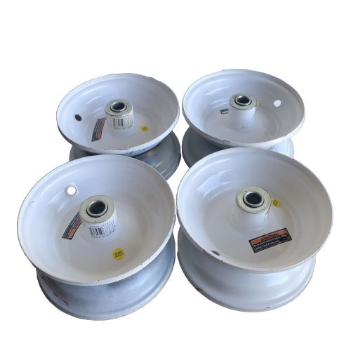 4 White Steel Hub Wheels/Rims Lawn Garden Trailer Wagon Ball Bearing 5/8” Axle, US $79.99, image 10