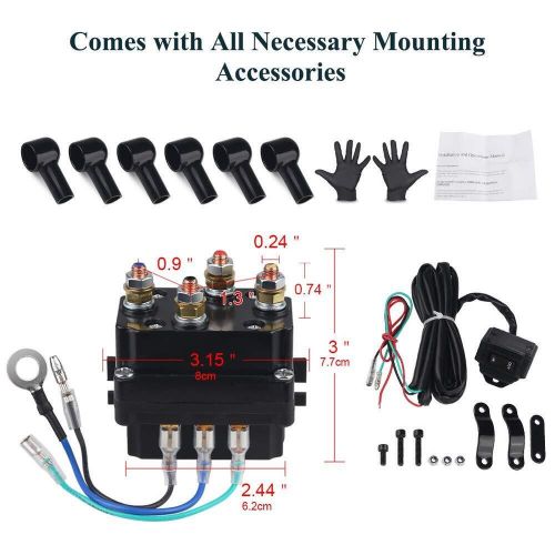 12V 250A Winch Relay Winch Solenoid Contactor Winch Rocker Thumb Switch Combo..., US $46.00, image 6
