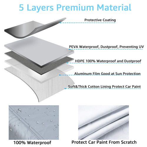 Heavy Duty Outdoor Full Car Cover 100% Waterproof Protect Fit 15-16FT Auto, US $45.90, image 5