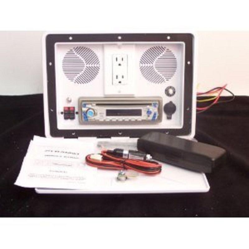New wall rv camper 12v 12 volt lockable cd player am/fm radio stereo+ speakers 