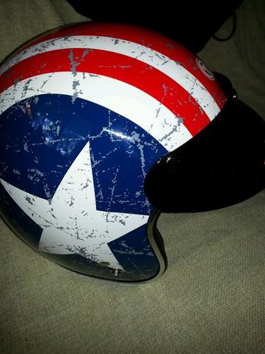 New torc route 66 t-50 helmet rebel stae size large red/white/blue