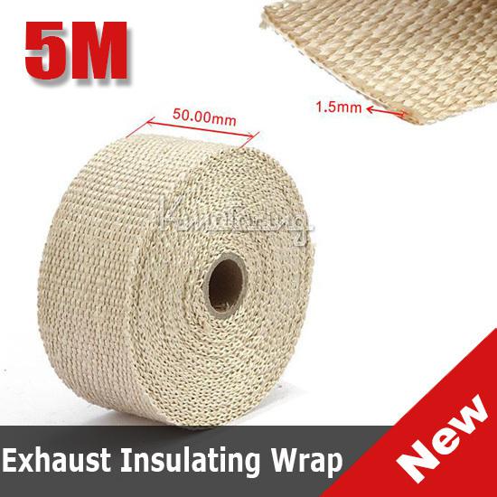 5m fire-proof exhaust header pipe tape wrap insulation cloth increase horsepower