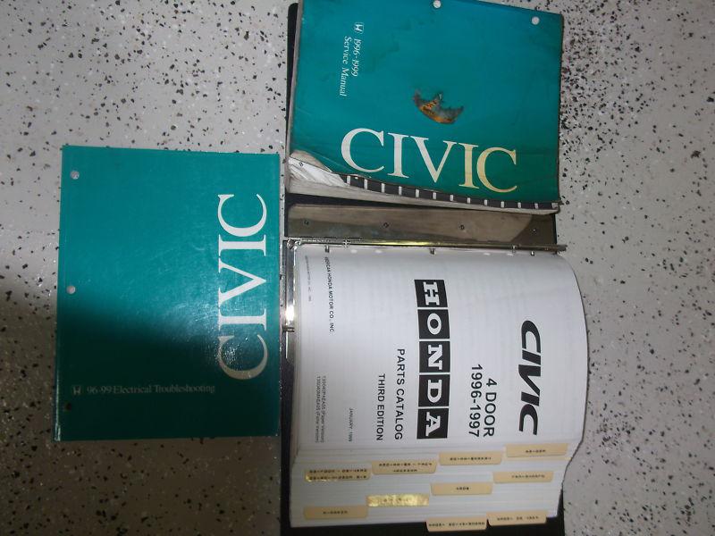 1996 1997 honda civic service shop repair manual set factory oem book set