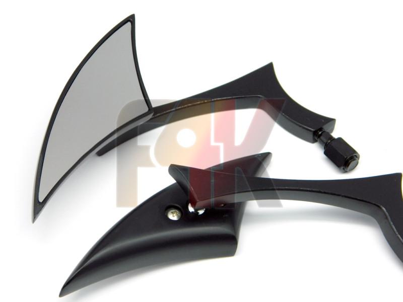 New black spear blade rearview mirrors for harley softail sporster xl dyna glide