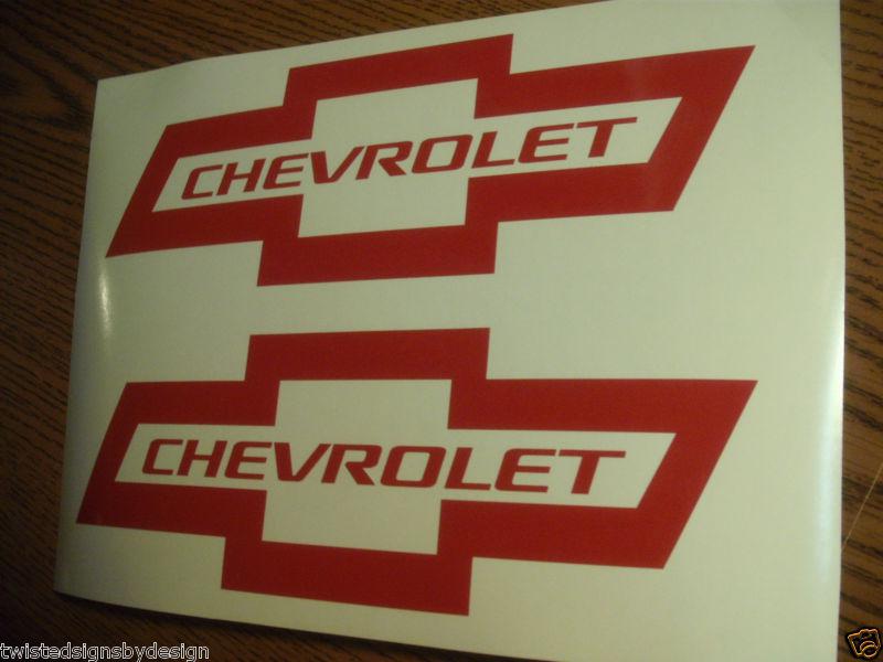 CHEVROLET BOWTIE EMBLEM - RED GLOSS VINYL DECAL - SET OF TWO !!, US $4.25, image 2