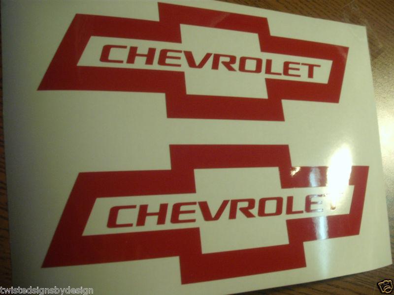 CHEVROLET BOWTIE EMBLEM - RED GLOSS VINYL DECAL - SET OF TWO !!, US $4.25, image 3