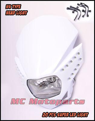 Head light mx dirt bike dual sport mx custom white