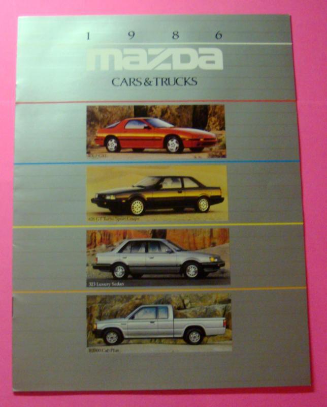1986 mazda cars & trucks full model lineup showroom sales brochure..14 pages