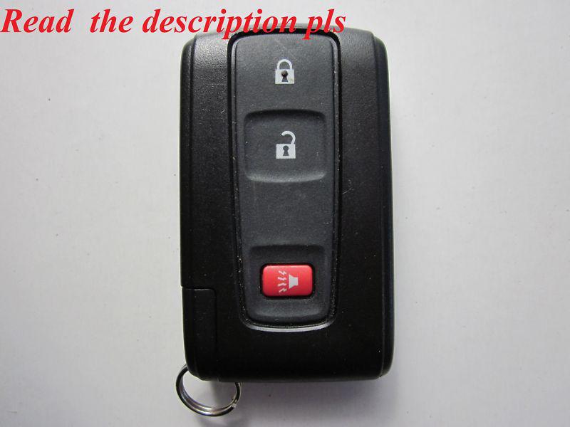 Ued oem toyota prius smart key keyless remote & uncut key insert silver logo