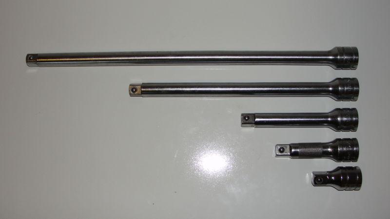 Snap on 1/2 drive chrome extension set 305asx friction ball  2" - 15" long  nice