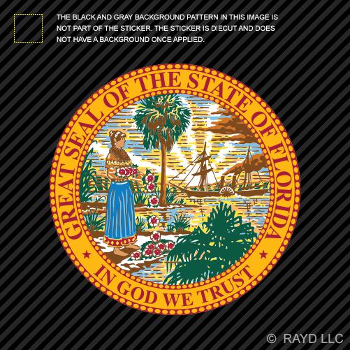 4” florida state seal sticker decal self adhesive vinyl state southeastern south