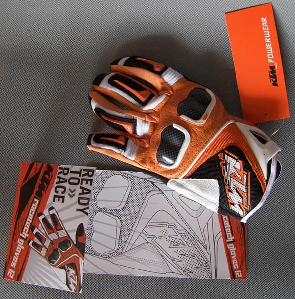 Ktm racetech moto racing motorcycle bike carbon offroad fiber leather glove m