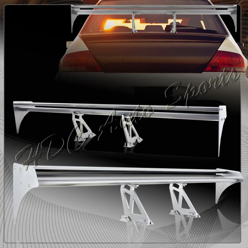 55" silver lightweight aluminum rear trunk lid gt style double deck spoiler wing