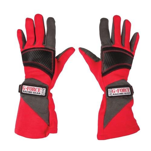 New g-force pro series sfi 3.3/5 2-layer racing gloves, red size medium