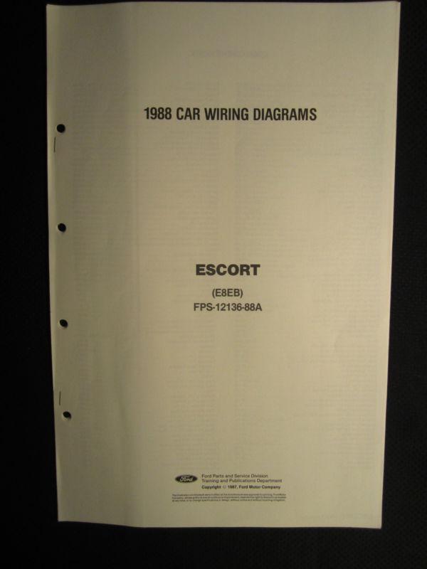 1988 ford escort e8eb electrical wiring diagram service manual dealer 88