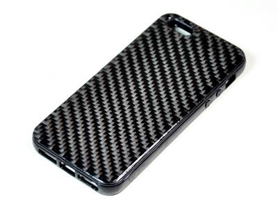 Apple iphone 5 real carbon fiber phone protector soft gel cover bumper case