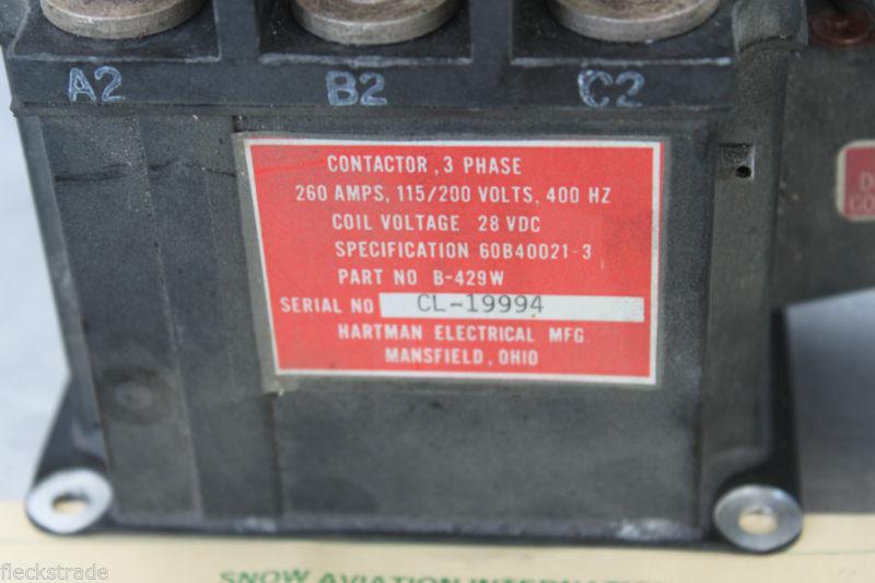 HERCULES C-130 HARTMAN ELECTRICAL B-429W CONTACTOR #3, US $1,750.00, image 2