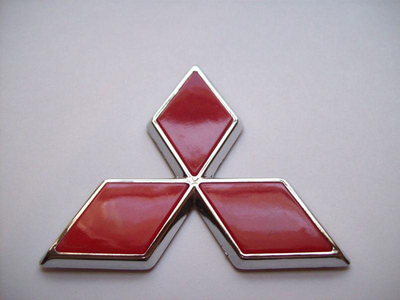 Mitsubishi red chrome 80 mm 3" 3/16'  emblem badge sticker star grille trunk