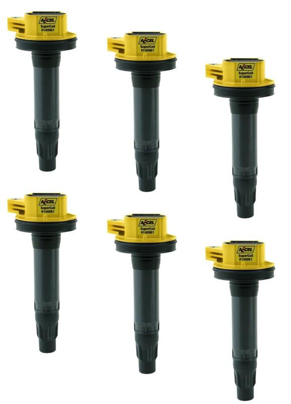 Accel super coils 6 pack ford lincoln 2011+ v6 3.5 3.7 4.0l 140061-6 supercoils