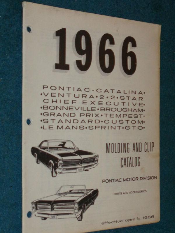 Purchase 1966 PONTIAC MOLDING & CLIP PARTS CATALOG / ORIGINAL BOOK