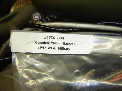 Harley Military WLA 45 Flathead 1942 Wiring Harness, US $110.00, image 3