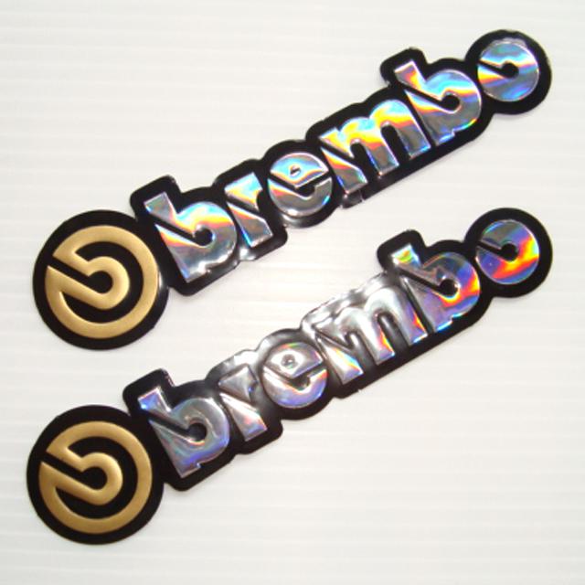 2pc. brembo brake sticker die-cut foil emboss helmet truck car bike helmet