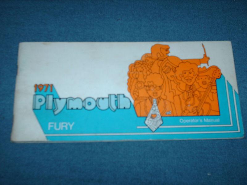 1971 plymouth fury owner's manual / guide / original