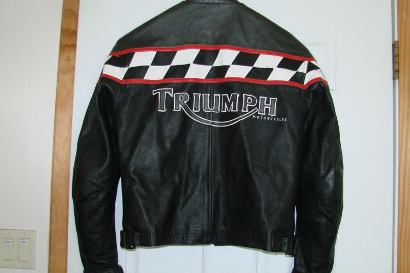 Triumph Triple T Connection leather riding jacket size 42 large , US $120.00, image 2