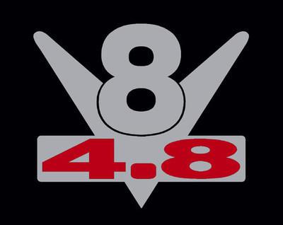 2 chrome 4.8 v8 emblem decal set sierra silverado chevy stickers