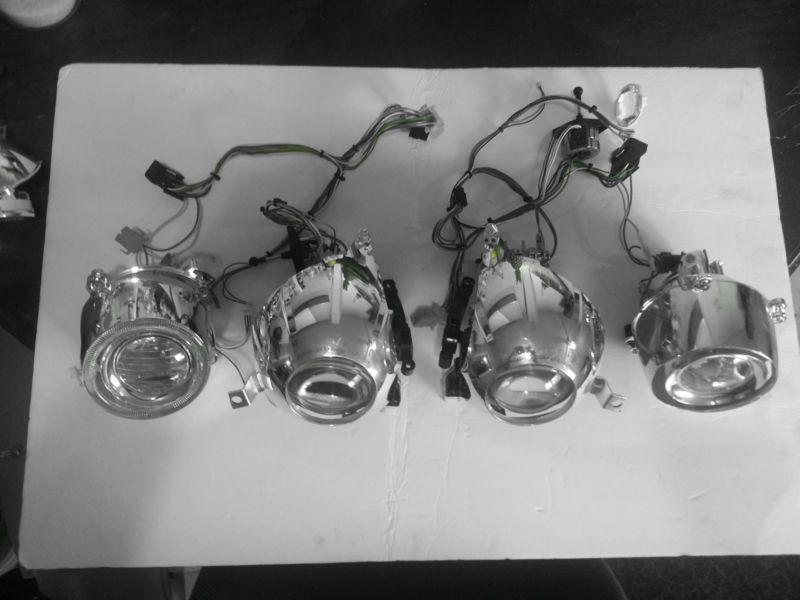 06 07 08 09 bmw 335i hid xenon projectors set rare with shrouds and harnes
