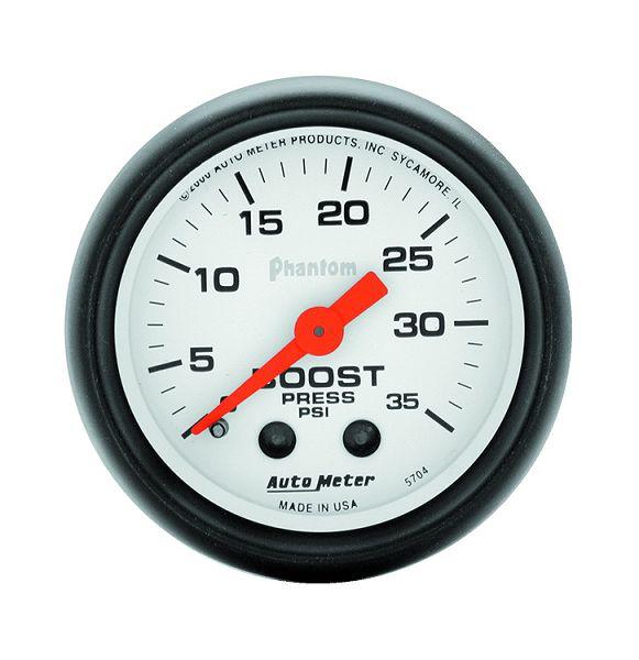 Auto meter 5704 phantom 2 1/16" mechanical boost gauge 0-35 psi