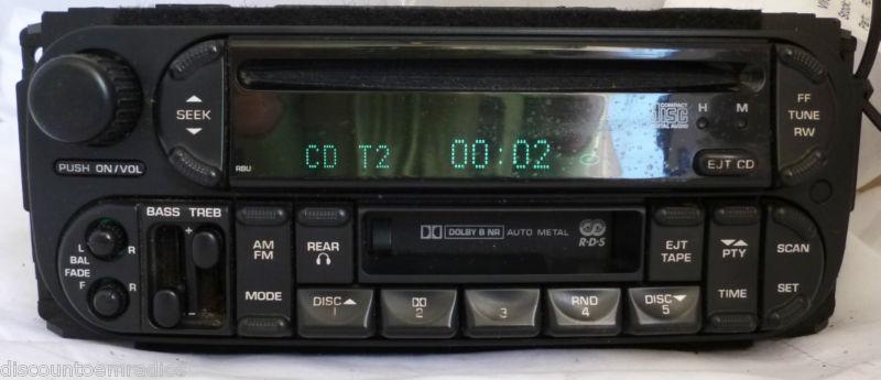 02-07 dodge caravan radio cd cassette rear audi controls rbu p05064123ac *