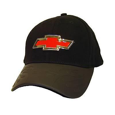 Ball cap cotton liquid metal bowtie emblem red embossed leather visor flexfit