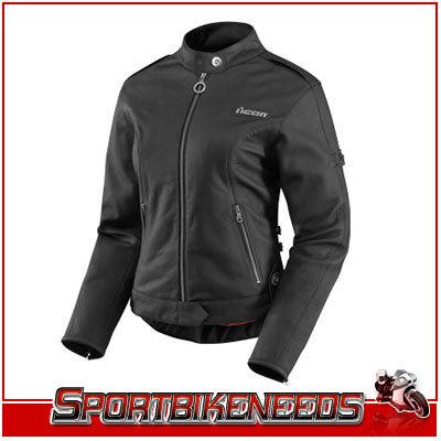 Icon hella black womens leather jacket new small sm