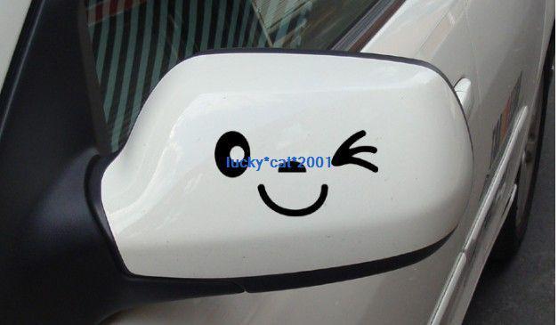 2x  smile face car body decals rearview mirror sticker decorations