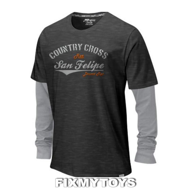 Oem polaris dark grey cotton long sleeve rzr t-shirt sizes s-3xl