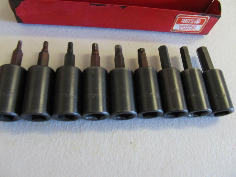 Buy Matco Tools 9 Piece Hex Driver Socket Set 3/9 " Drive SBXDP9T in