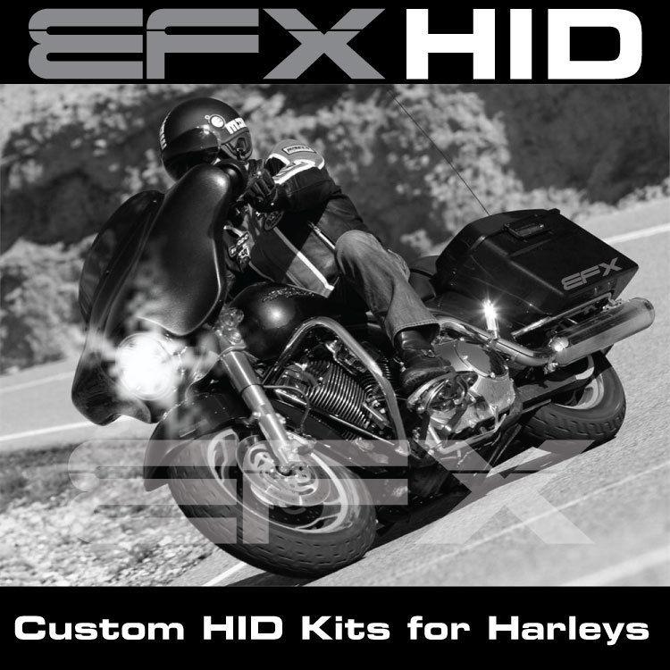Efx slim digital ac hid conversion xenon headlight kit harley davidson bike