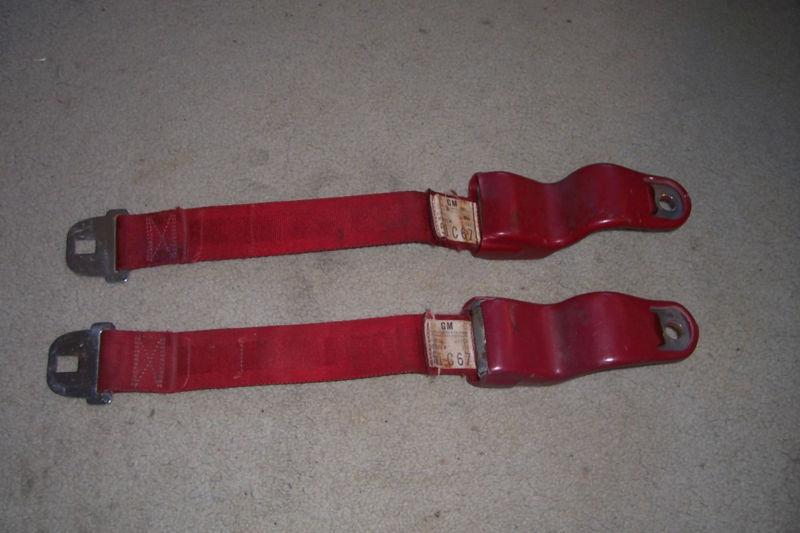 1967-1969 RED FRONT DELUXE RETRACTOR SEAT BELTS CHEVY CAMARO FIREBIRD, US $149.99, image 9
