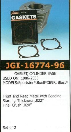 Metal cylinder  base gasket set  - 1986-up evo sportster- close out